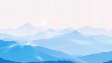 Mavi Gök Dağları ufukta gökyüzünde biraz ışık var.