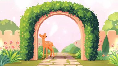 Bahçedeki Geyik, Ağaç, Işık, Yeşil Yapraklar, Bahçe, Hayvanlı Doğa, Resim