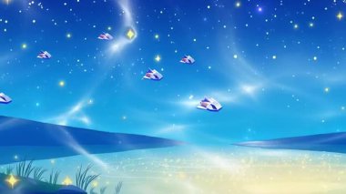 Yıldızlarla Yolculuk Gecesi Gökyüzü Yıldızı, Gökyüzü ve Yıldız Gemisi 'nin ilham verici çizimi ile uzay sonsuzdur.