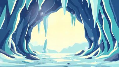 Mağara manzaralı mağaradan ışık geliyor, ağaçlar, ışıklar, ışık manzarası.