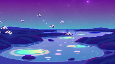 Gece ve Gök Işıkları Suyun üzerinde Gece Suyu