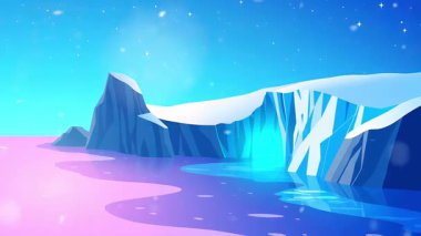 Kutup suları mavi deniz ve açık gökyüzü