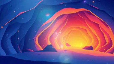 Işıltı Mağarası Derinlerden gelen sıcak ışıkla dolu bir mağara, Mucizevi bir duyguyla dolu.