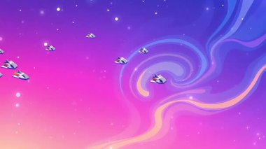 Uzay Gemileri Gökyüzü Tuval ve Kozmik Gökyüzü 'nde süzülen Gökyüzü ve Evren' in Dansı