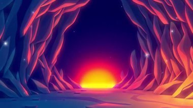 Gündoğumlu kaya mağaraları Gün doğumlu çizgi film diyarı