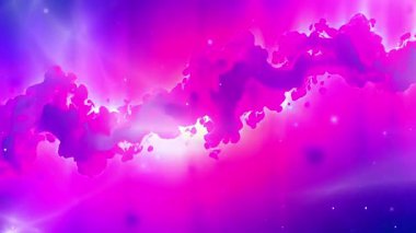 Mor Bulutsu İnce Galaktik oluşumlarla Animasyon Kozmik Sahnesi
