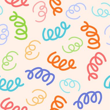 Soyut karalama şekilleri, karalama tarzında kusursuz desenler oluşturur. Minimalist tarz arka plan, temel şekilli moda tasarımı. Vektör illüstrasyonu