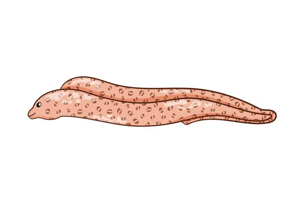 Moray Eel Character Cartoon Art Style Undersea Animal Elongated Body — Stock Vector