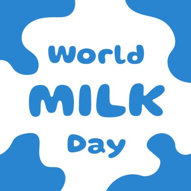 Dünya Süt Günü posteri düz stil. Market için pankart tasarımı. Beyaz arkaplanda vektör illüstrasyonu.