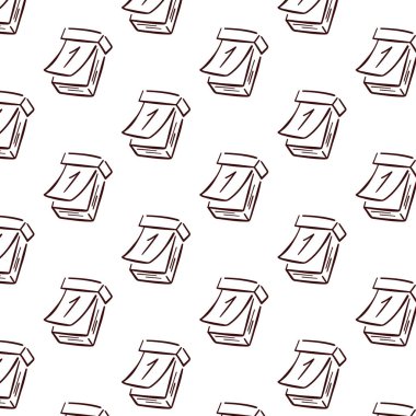 Yırtılan kağıt takvim karalama tarzında kusursuz desen. Duvar kağıdı için bir numaralı tasarımı olan takvim. Vektör illüstrasyonu beyaz arkaplanda izole edildi.