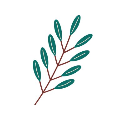 Düz bir sonbahar yaprağı. Etiket, simge, logo için tasarım. Vektör illüstrasyonu beyaz arkaplanda izole edildi.