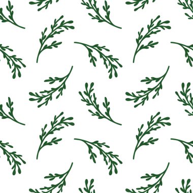 Düz şekilli, pürüzsüz yeşil dallar. Doğa tasarımı, çevre dostu ürün ve festival projesi için ideal. Duvar kağıtları, hediye paketleri, tekstil ve organik markalar için harika..