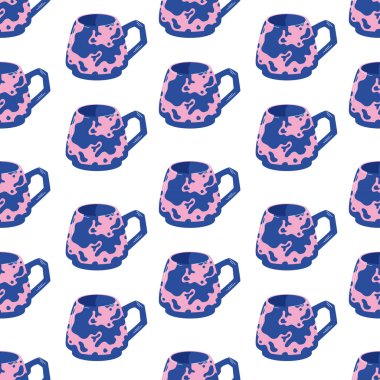 Kusursuz desen, soyut kupa düz stil. Duvar kağıdı, ambalaj kağıdı, tekstil tasarımı için arkaplan dokusu