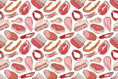 Düz kesimli, pürüzsüz et deseni. Kasap dükkanı tasarımı, restoran menüsü, aşçılık projesi veya gıda illüstrasyonunda özgeçmiş için ideal.