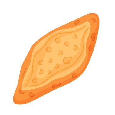 Karikatür tarzında kahvaltı için Türk fırını. Restoran menüsü için geleneksel ekmek. Beyaz arkaplanda izole.