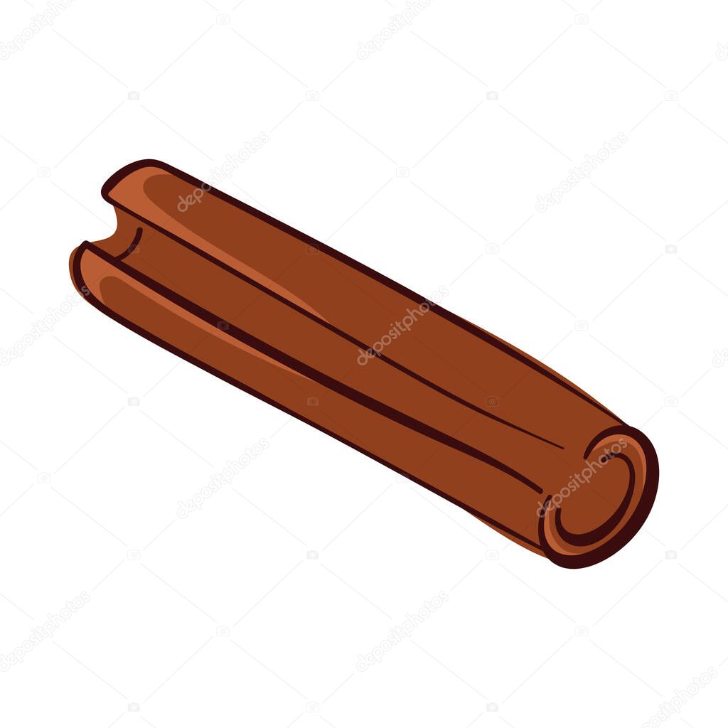 Cinnamon stick roll logo in flat style isolated on a white background