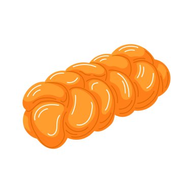 Rosh hashanah bayramı için geleneksel Challah ekmeği. Çizgi film tarzında. Pastane ve tatil tasarımı için mükemmel.