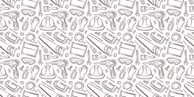 Donanım aracı sanat tarzında kusursuz desen. İnşaat mağazası tasarımı için araç kutusu arkaplanı