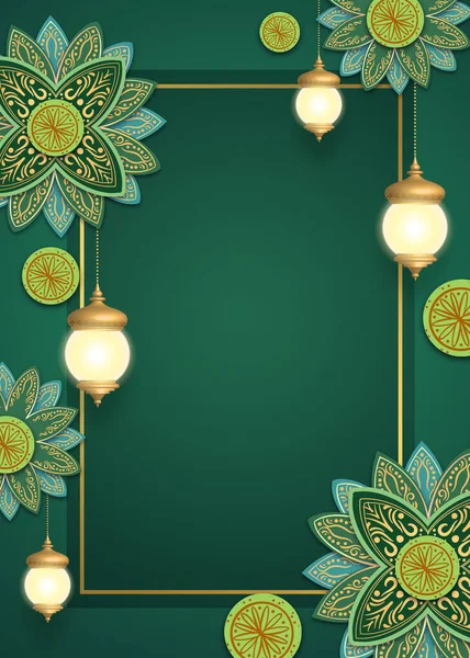 Fondo Kareem Ramadán Con Lámpara Luz Linterna Tradicional Árabe Fondo —  Fotos de Stock
