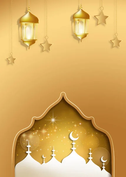Ramadan Kareem Bakgrunn Med Arabisk Tradisjonell Lyslampe Ramadan Eid Mubarak – stockfoto