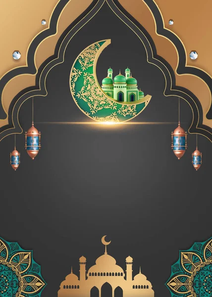 Позаду Рамадан Карем Арабічною Традиційною Ліхтарною Лампою Фоном Рамадан Мубарак — стокове фото
