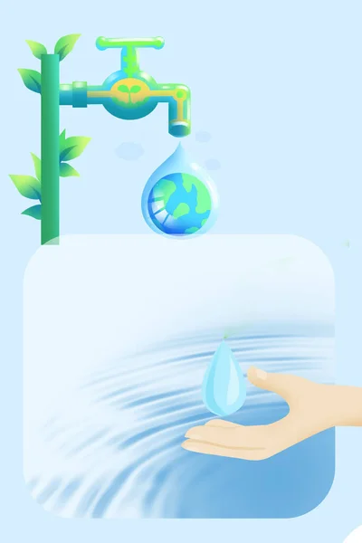 Världen Vatten Dag Logotyp Och Bakgrund — Stockfoto
