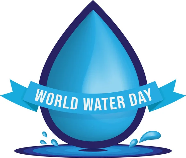 World Water Day Droplets Badge — Stock Photo, Image
