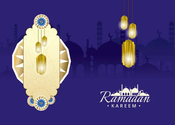 Ramadan Kareem Och Eid Fitr Lyktor Bakgrund — Stockfoto
