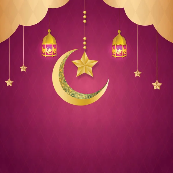 Ramadan Kareem Och Eid Fitr Lyktor Bakgrund — Stockfoto