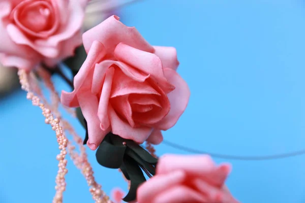 粉红玫瑰背景图 — 图库照片
