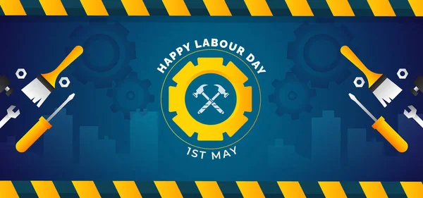 幸せな労働者の日 5月1日国際労働日 — ストック写真