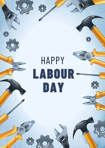 Happy Labor Day Poster Banner May International Labour Day — Stock Photo, Image