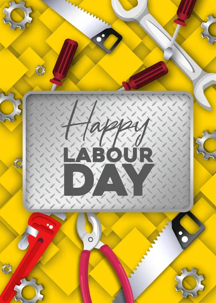 stock image Happy Labor Day. Poster or Banner 1 May International labour day