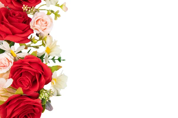 Червона Троянда Ізольована Білому Тлі Жовта Рожева Червона Біла Троянда — стокове фото