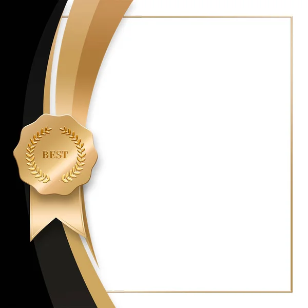 Certifikat Gräns För Uppskattning Mall Golden Texture Ram — Stockfoto