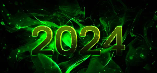 Ευτυχισμένο Νέο Έτος 2024 Γιορτάζοντας Έτος Φόντο — Φωτογραφία Αρχείου