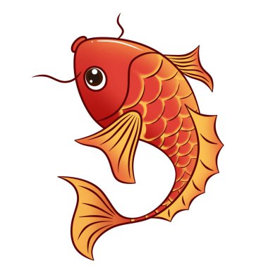 karalama tarzı ve beyaz arkaplan ile balık vektörü ve balık clipart renk balık