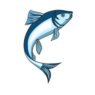 karalama tarzı ve beyaz arkaplan ile balık vektörü ve balık clipart renk balık