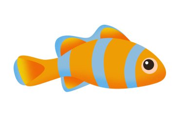 karalama tarzı ve beyaz arkaplan ile balık vektörü ve balık clipart renk balık