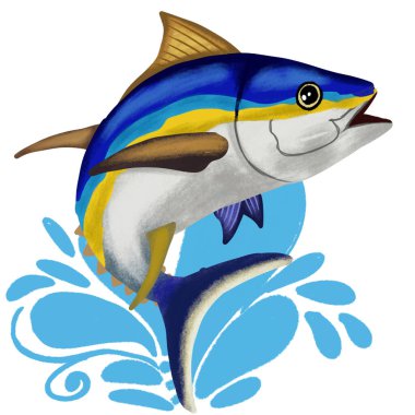 karalama tarzı ve beyaz arkaplan ile balık vektörü ve balık clipart renk balık