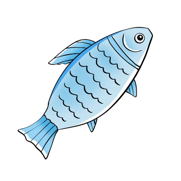 Wektor Ryb Doodle Stylu Białym Tle Ryb Clipart Kolor Ryb — Zdjęcie stockowe