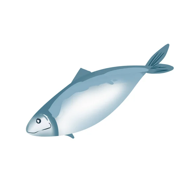 Vettore Pesce Con Stile Doodle Sfondo Bianco Pesce Clipart Colore — Foto Stock