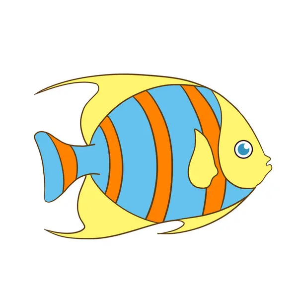 Fish Vector Doodle Style White Background Fish Clipart Colour Fish — Stock Photo, Image
