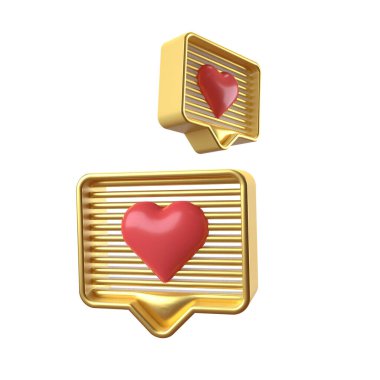 3 boyutlu simge gibi izole edilmiş. Basın aşkı gibi. 3 boyutlu simge paylaşım şişesi altın rengi.