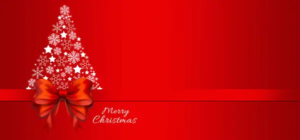 Abstract Vrolijk Kerstdecor Met Sneeuwvlokken Glanzende Sterren Rood Wit Nieuwjaarslichten — Stockfoto