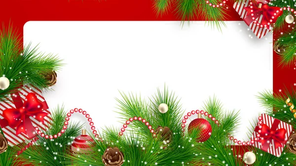 Astratto Buon Natale Sfondo Con Fiocchi Neve Stelle Brillanti Rosso — Foto Stock