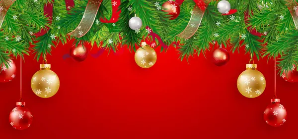Resumen Feliz Navidad Fondo Con Copos Nieve Estrellas Brillantes Rojo — Foto de Stock