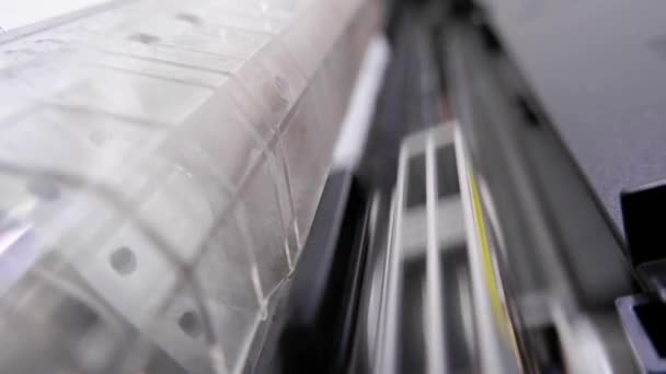 Processus Impression Documents Papier Aide Une Machine Imprimer Avec Ruban — Video