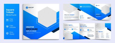 Creative business square trifold brochure template design