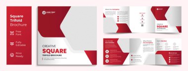 Creative business square trifold brochure template design